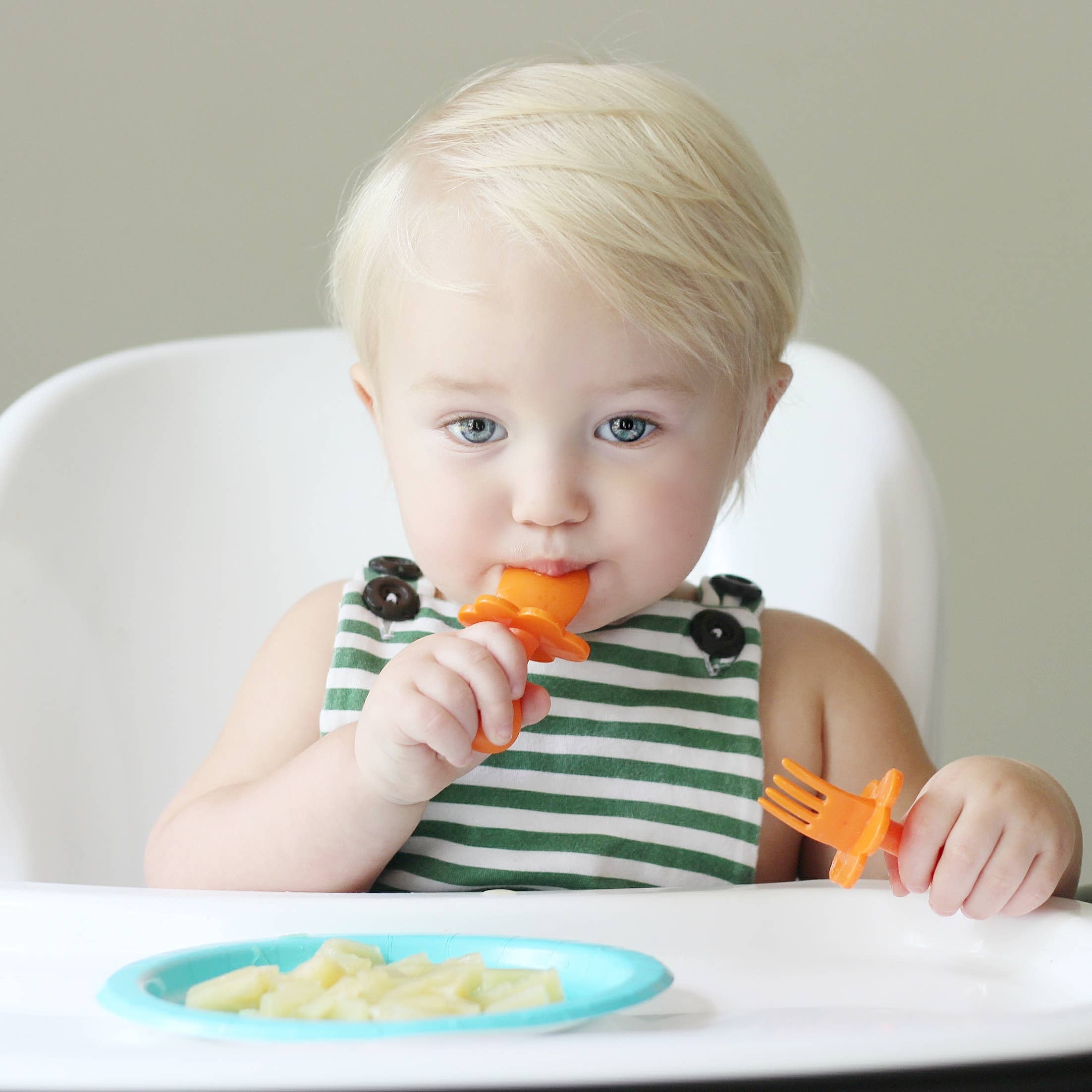 Grabease Baby Spoons Toddler Utensils Baby Utensils Baby Feeding Baby Fork,  BPA-Free & Phthalate-Free for Baby & Toddler, 1 Set, Yellow