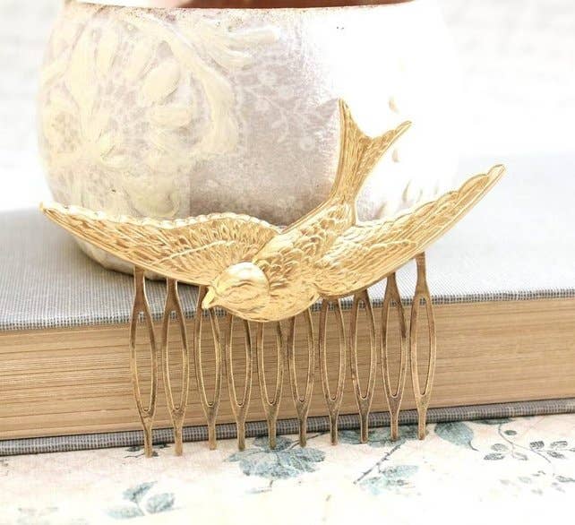 Gold Flying Bird Comb for wholesale on Faire2