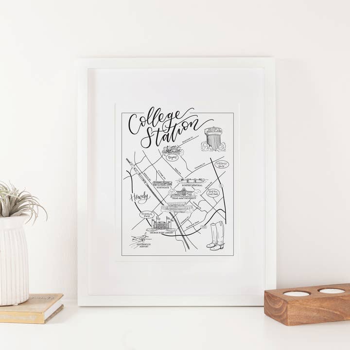 College Station City Mappa per la vendita all'ingrosso da parte di Worthwrite Goods