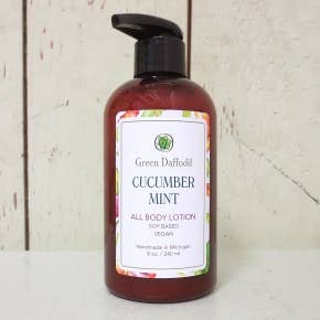 Cucumber Mint Soy Lotion Pump Bottle - Garden for wholesale by Green Daffodil Bath & Body