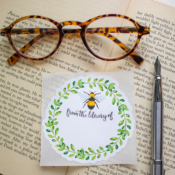 Sunshine and Ravioli - Wholesale Book Plate - Bumblebee Wreath Bookplate Stickers4