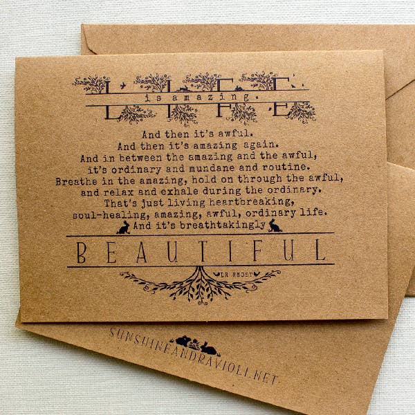 Carte de vœux Life is incroyable pour la vente par Sunshine and Ravioli