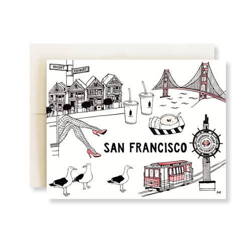 Illustrationskarte San Francisco City für den Großhandel von akrDesignStudio