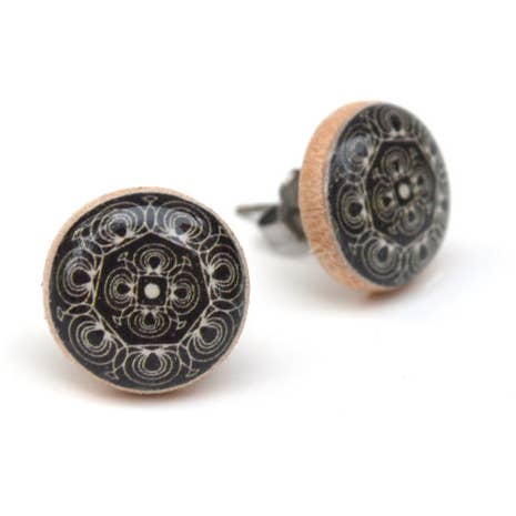Starlight Woods - Wholesale Stud/Post Earrings - Black Geometric Stud Earrings v.21