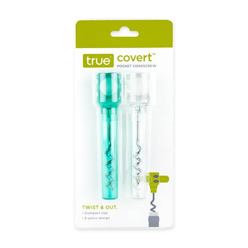 TRUE - Wholesale Bottle/Wine Opener - Covert Transparent Pocket Corkscrews - Set of 2 -Bulk Asst