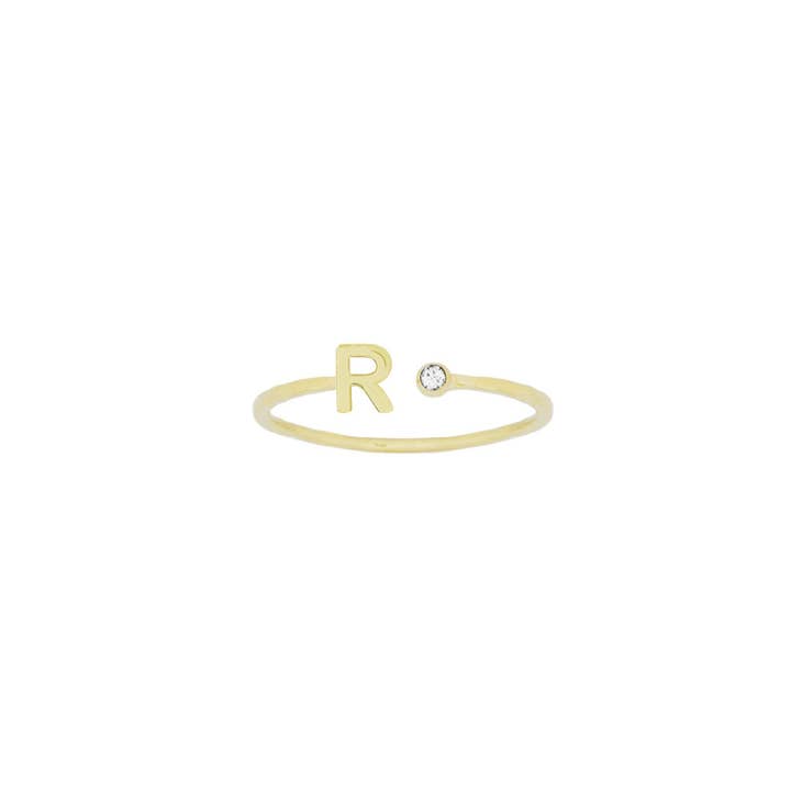 Katie Dean - Wholesale Band/Stacked Ring - 18K Gold Plated, Size 6 Initial Ring30
