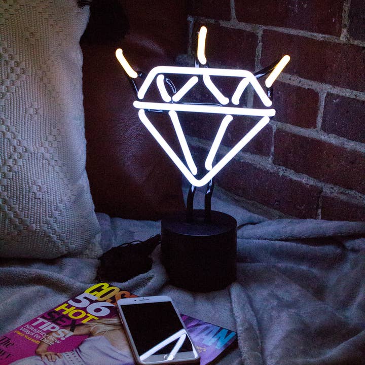 Amped & Co - Wholesale Desk Light - Kids - Amped & Co Diamond Bling Neon Desk Light |Large 12.5 x 9 in.