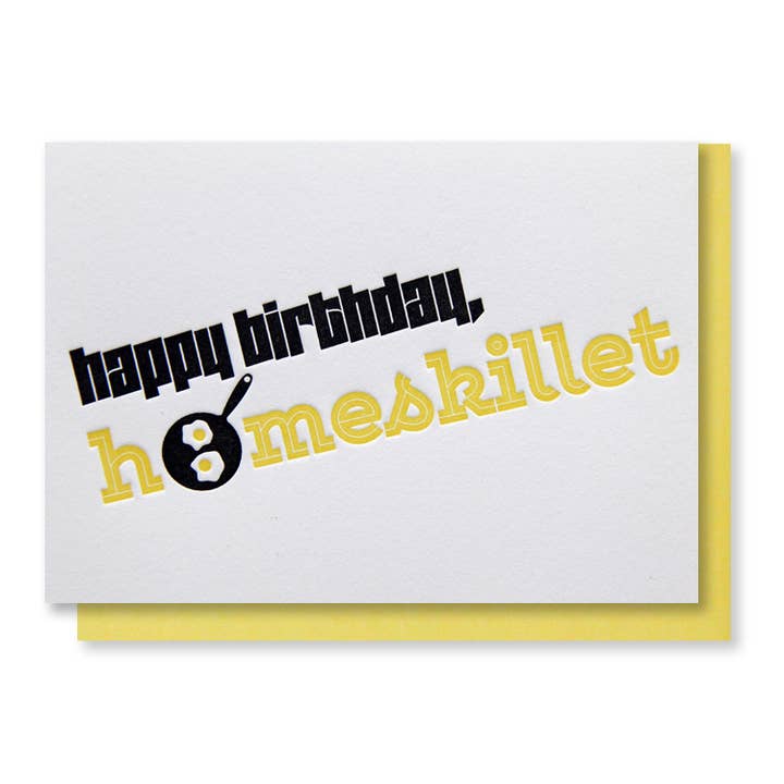 Frying Pan Eggs Letterpress Birthday Card for wholesale by Kiss and Punch