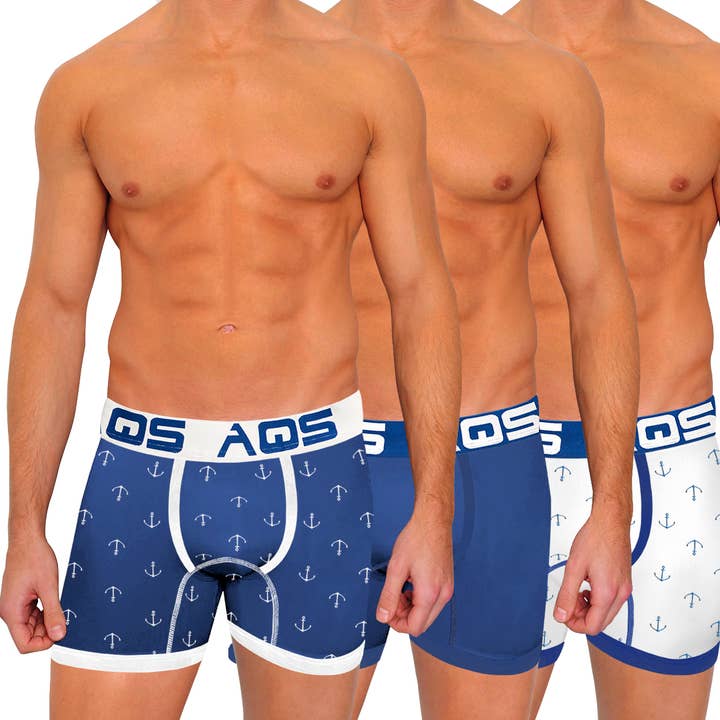 AQS Print Trunks 3 Pack Mörkblå/vit ankare för wholesale av AQS Brand Inc.