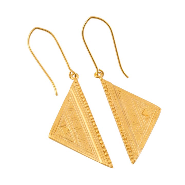 Double Triangle Earring for wholesale by Karazi Design