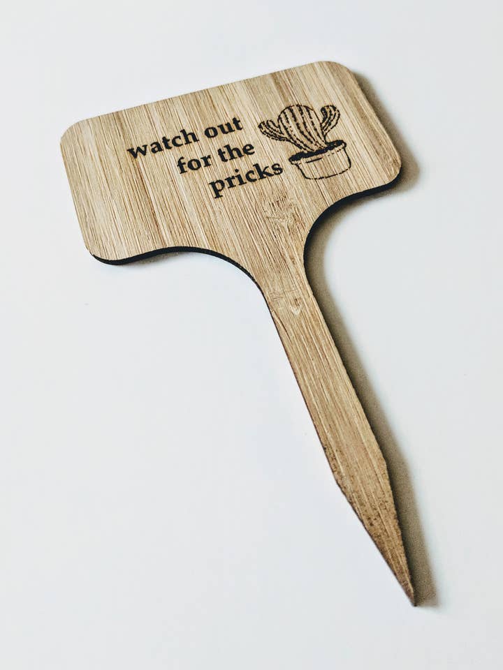 Cuidado con los Pricks - Marcador para plantas de bambú para venta al por mayor de ForgottenProperty