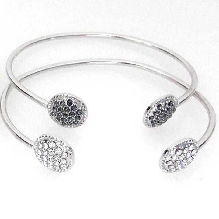Rhodium Riley Swarovski tråd armband för wholesale av Jessica Elliot Jewelry