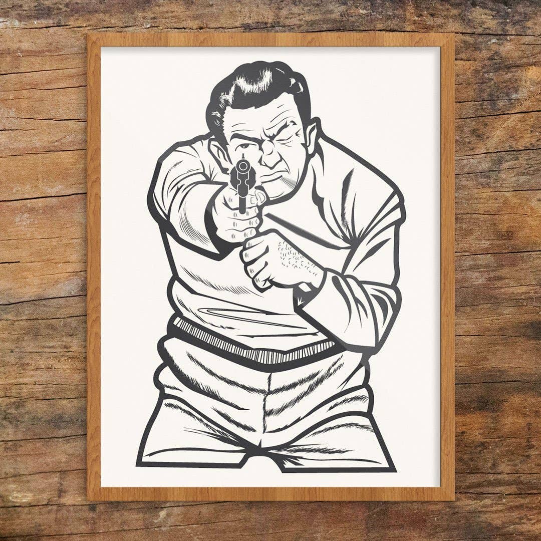 Fridgedoor - Wholesale Everyday Greeting Card - 5'' x 7'' Vintage Police Thug Shooting Target Greeting Card0