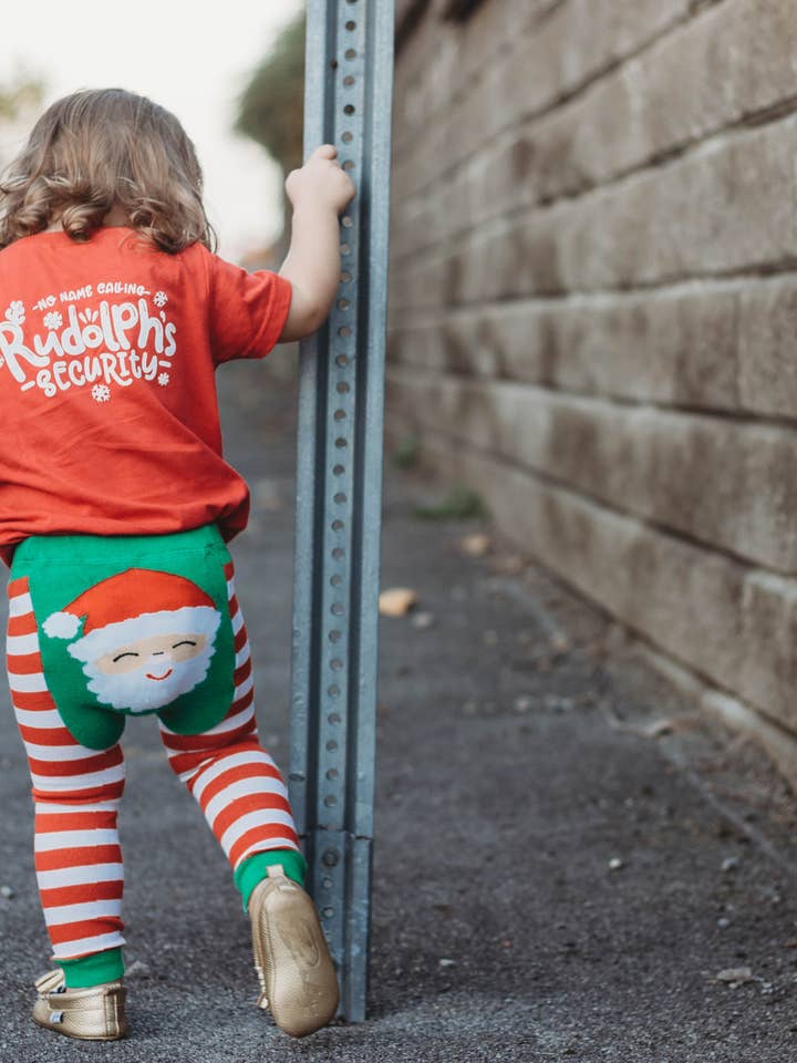Legging de Noël en coton Santa pour bébés et tout-petits pour la vente par Doodle Pants