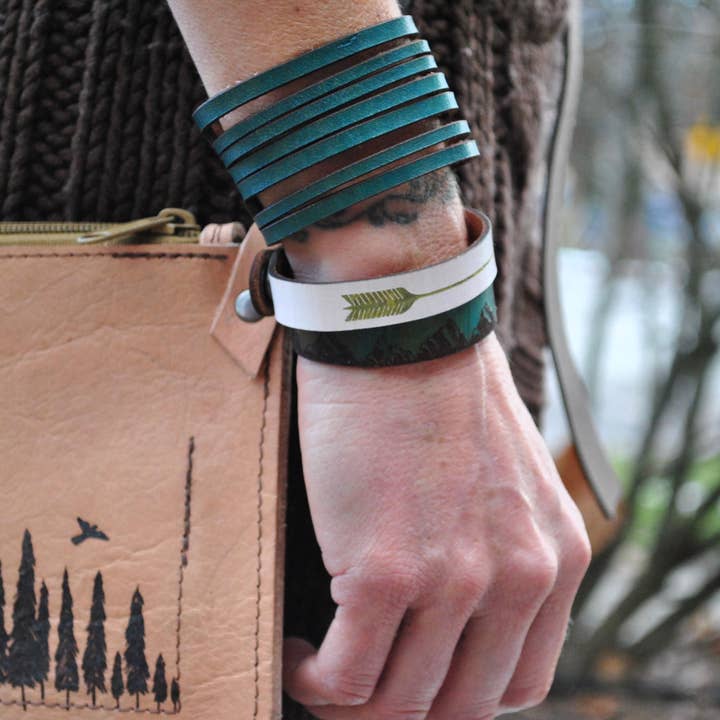 Ladies - Painted Arrow Bracelet for wholesale by Sandpoint Laser Works