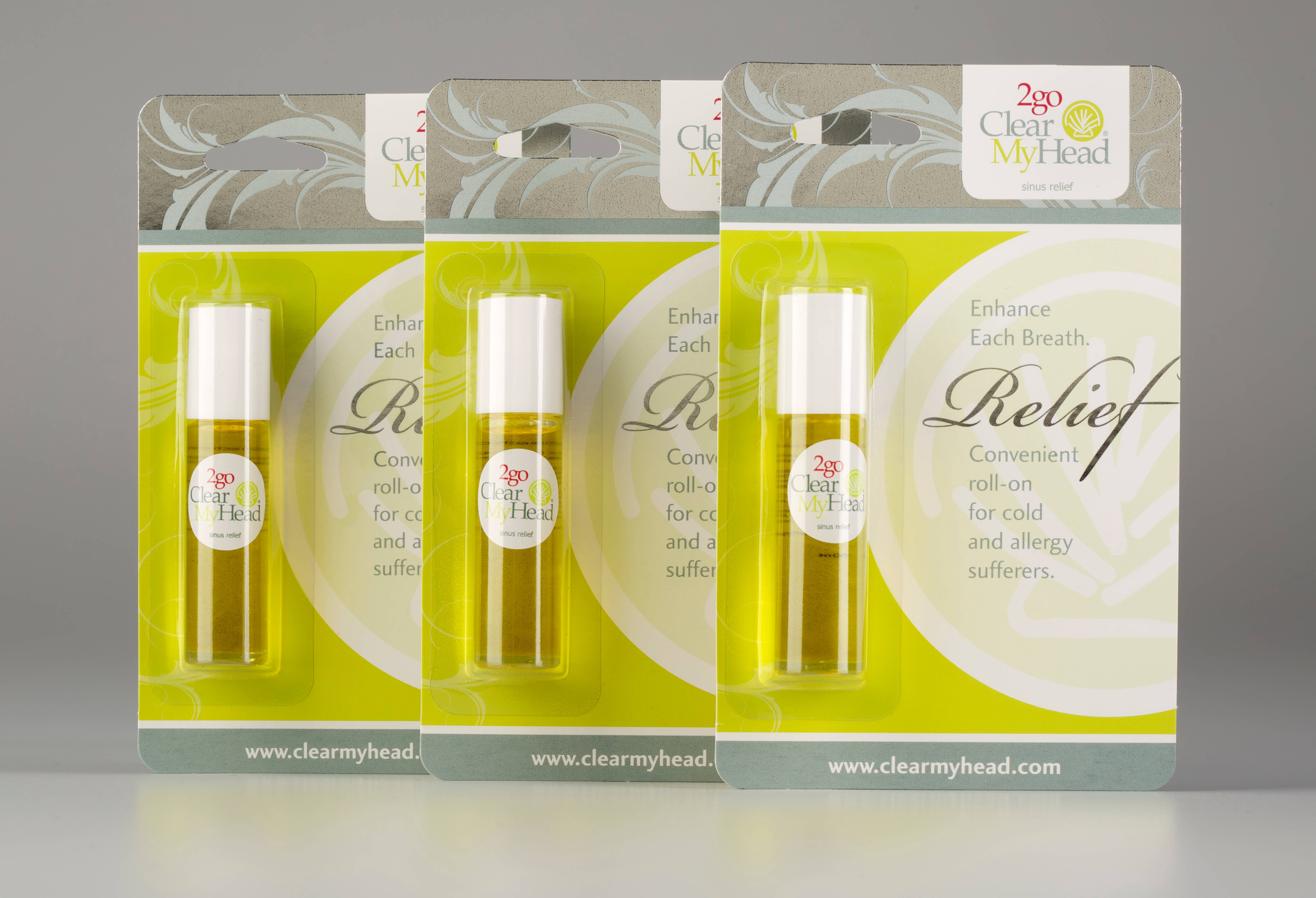 Clear My Head Ltd - Wholesale Essential Oil Roll-On - '2Go' SINUS /'Ache' HEADACHE Roll-On Split Pack Case0