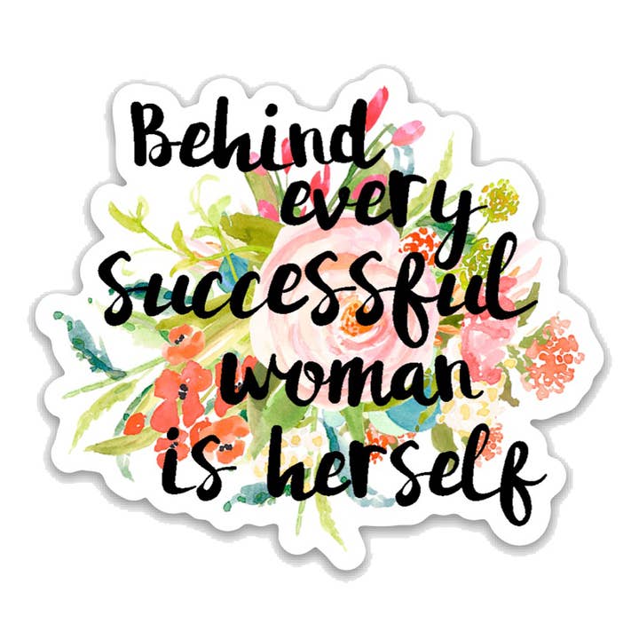 Successful Woman Floral Vinyl Sticker for wholesale by Fly Paper Products