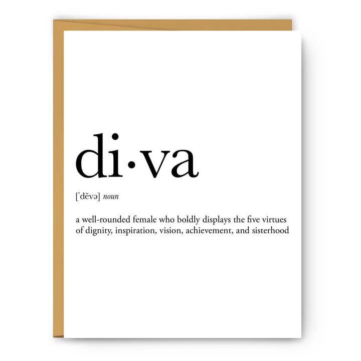 Diva Definition - Everyday Card for wholesale by Footnotes