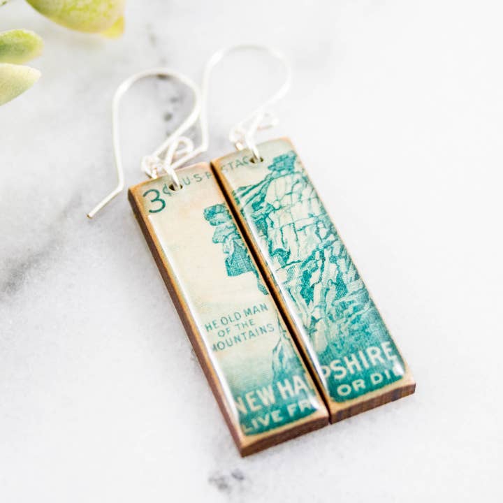 New Hampshire Vintage Briefmarke Ohrringe für den Großhandel von No Man's Land