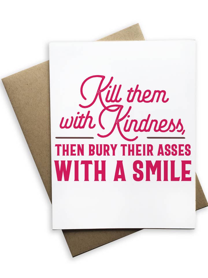 Döda dem med vänlighet gratulationskort för wholesale av Tiramisu Paperie