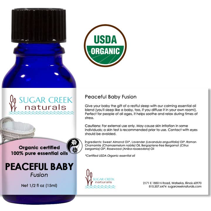 Sugar Creek Naturals - Wholesale Essential Oil - Peaceful Baby Fusion Organic Essential Oil Blend 15ml