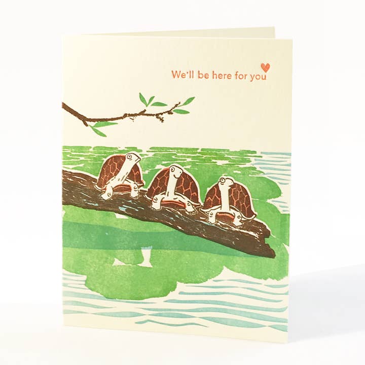 Ilee Papergoods - Wholesale Everyday Greeting Card - Turtles We will be here for you Note Card