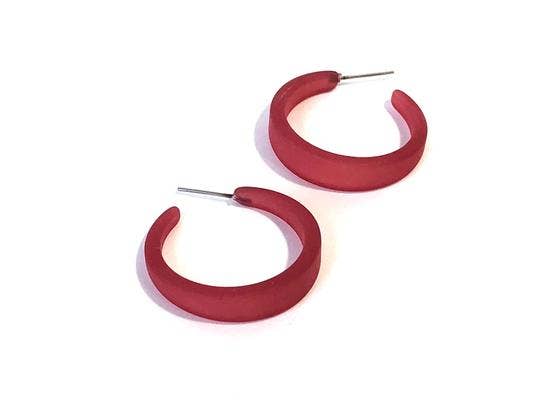 Sage Green Hoop Earrings vintage frosted thread thin classic lucite hoop earrings