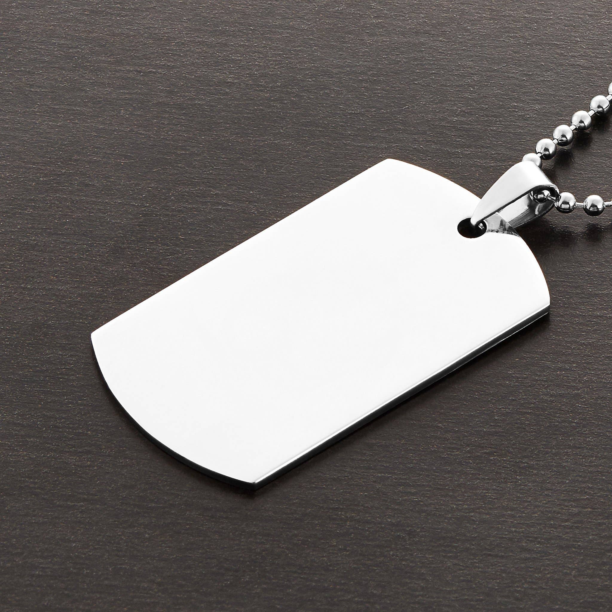 West Coast Jewelry - Wholesale Pendant/Charm Necklace - Men's Engravable Stainless Steel Dog Tag Pendant2
