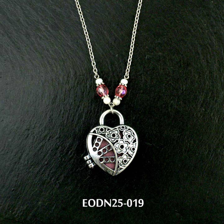 AAOTE - Wholesale Aromatherapy necklace - Aromatherapy Locket Essential Oil Diffuser Necklaces on Beaded Chain 12
