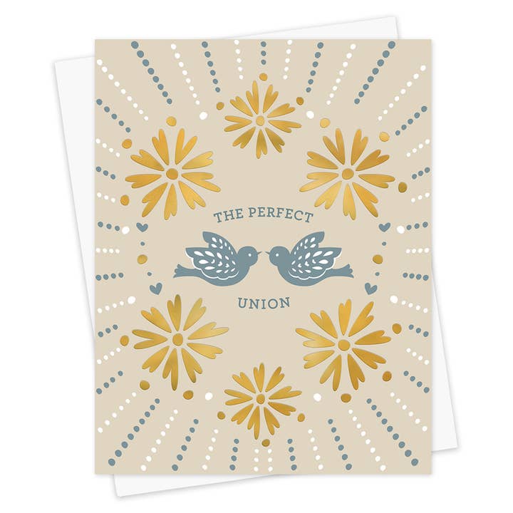 Perfect Union - Tarjeta de felicitación estampada para venta al por mayor de Night Owl Paper Goods