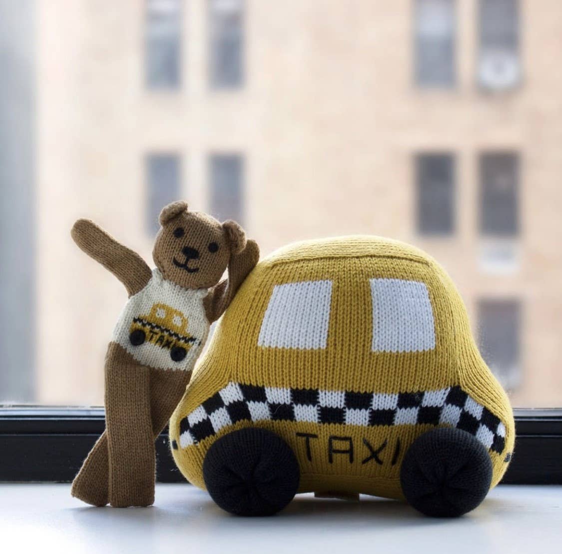 Estella - Venta al por mayor Peluche - Niños y bebés - Taxi Brown Bear de algodón orgánico Estella 7.5 pulgadas (hecho a mano)1