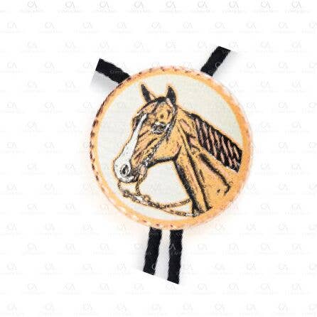 COPPER ARTS INC. - Wholesale Woven Necklace - BT 10 Western Horse Head Bolo Tie