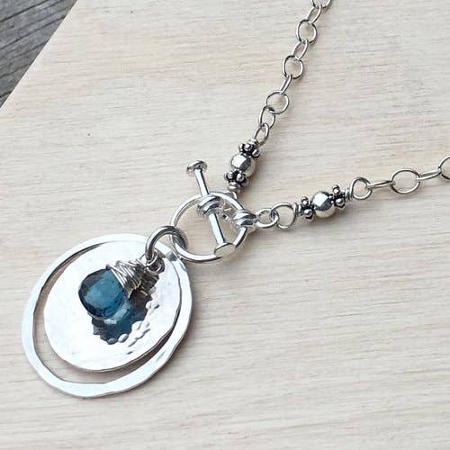 Simply Sterling Designs - Wholesale Pendant/Charm Necklace - Midnight Reflection London Blue Topaz and Silver Necklace1