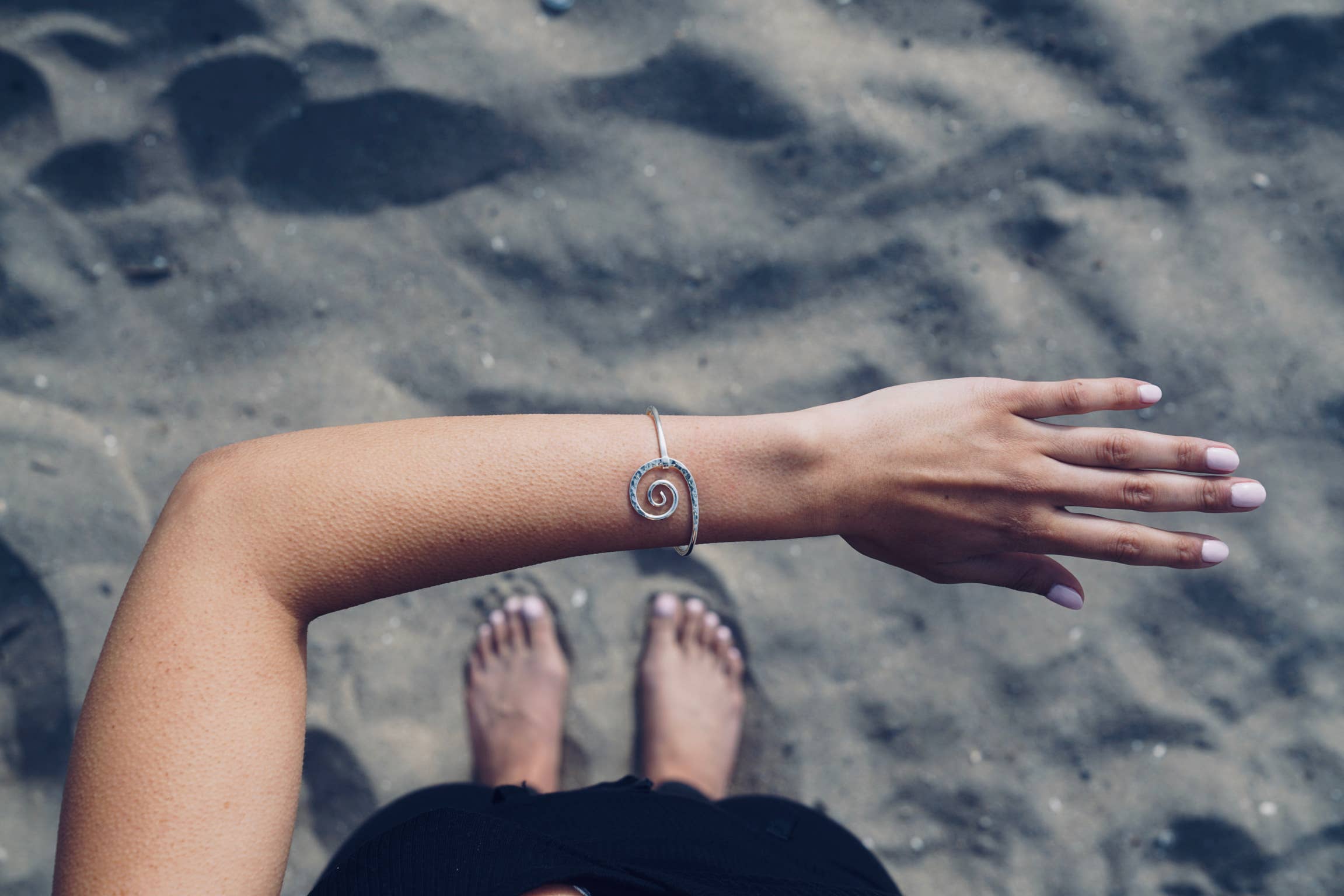 Krystyna's Silver - Wholesale Cuff Bracelet - Sterling Silver Hand Hammered Wave Bracelet1