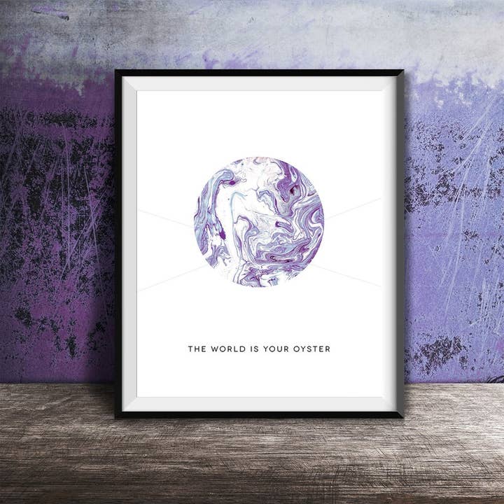 pixelimpress - Wholesale Art Print - Art Print Lavender Marble The World Is Your Oyster2