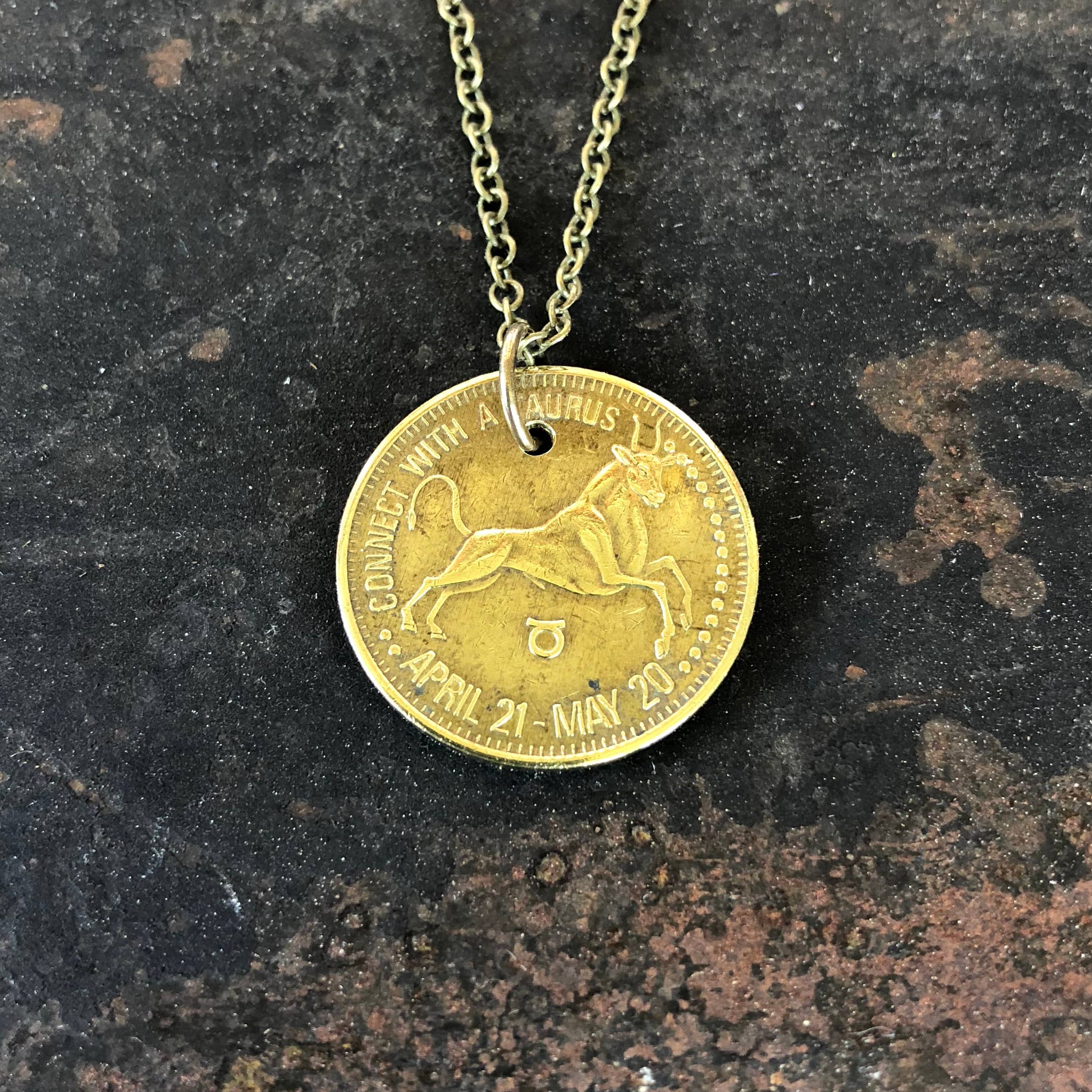 ASTALI - Wholesale Pendant/Charm Necklace - Taurus Zodiac Sign Necklace, Astrology Token, Coin Necklace5