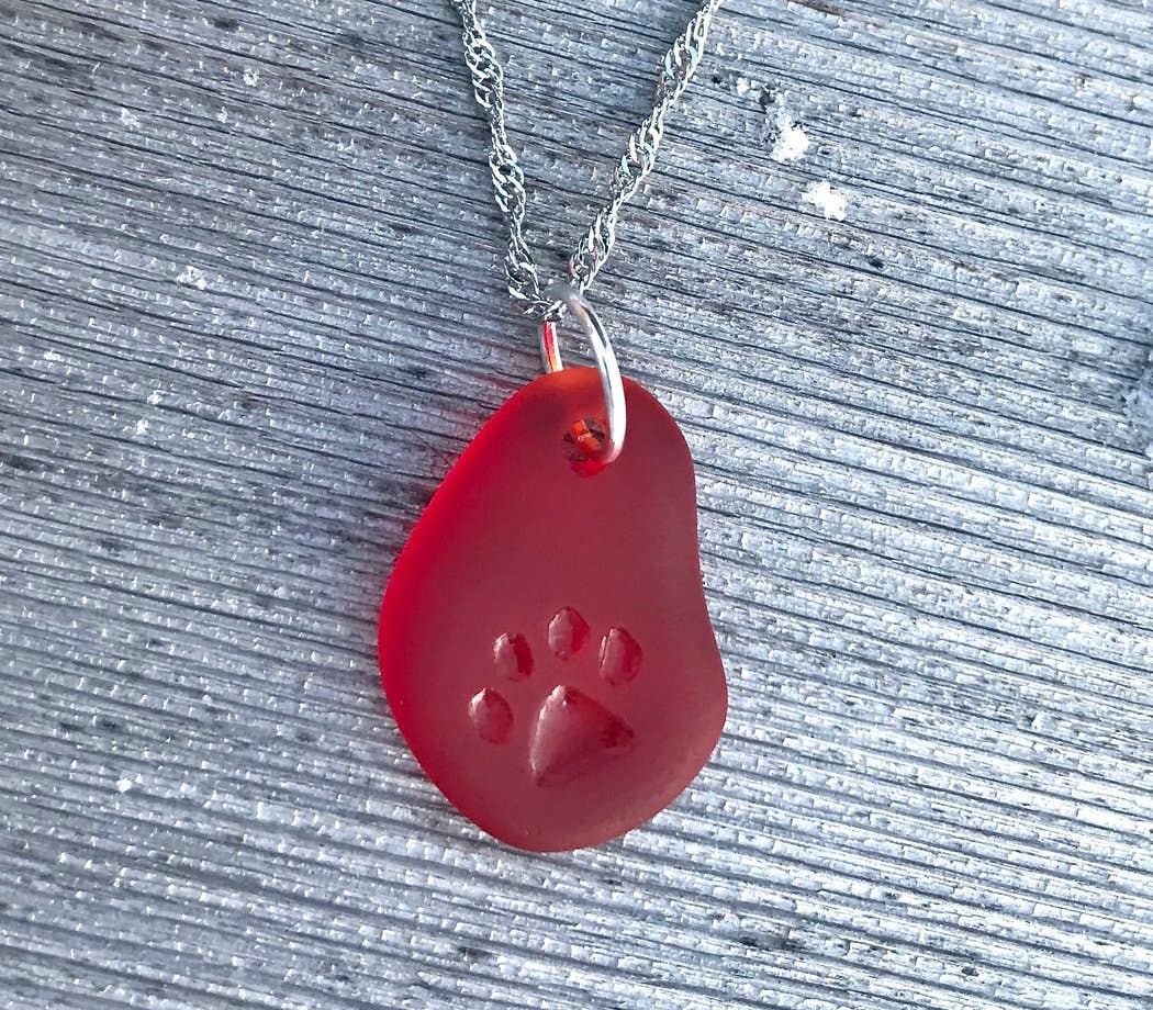 Wave of Life - Wholesale Pendant/Charm Necklace - Paw Print Necklace (16 Inch Chain)1