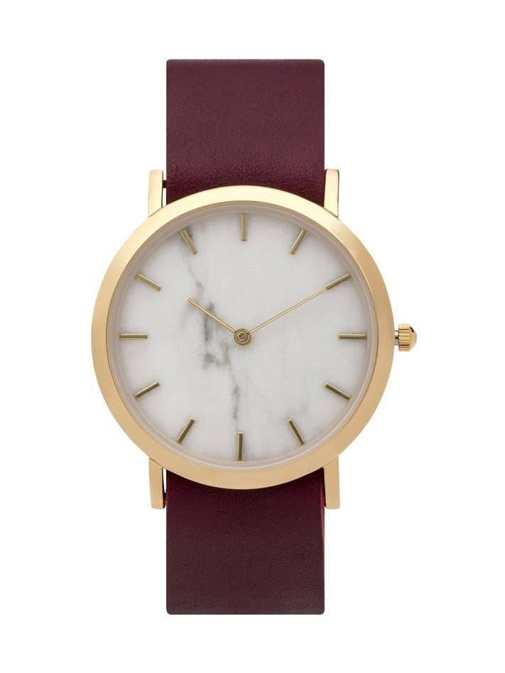 Classic Watch w/ White Marble Dial for wholesale by Analog Watch Co.