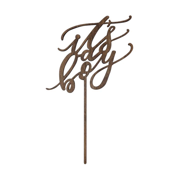 Topper de bolo It's a Boy - acabamento natural por atacado de Worthwrite Goods