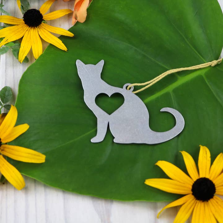 Iron Maid Art – wholesale Ornament – Cat Pet Kitten Metal Holiday Gift Christmas Ornament