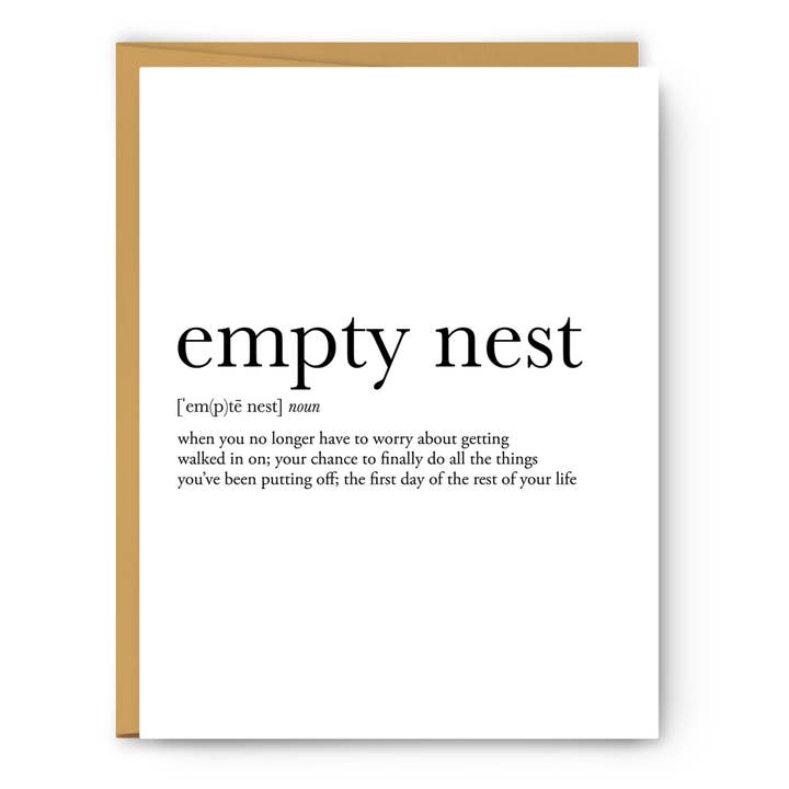 Empty Nest Definition - Everyday Card for wholesale by Footnotes