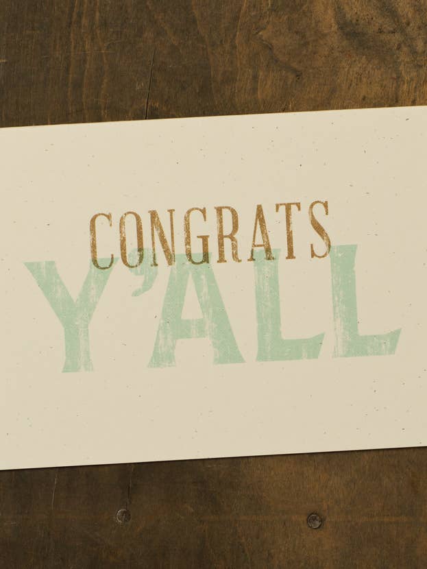 Congrats Y'all - Greeting Card for wholesale by SOUTHERN FRIED DESIGN BARN