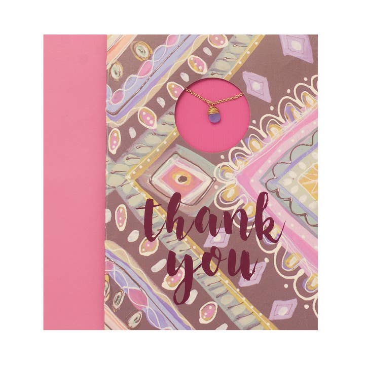 GREETING CARD W/NECKLACE PACK "THANK YOU" for wholesale by BOPS WHOLESALE