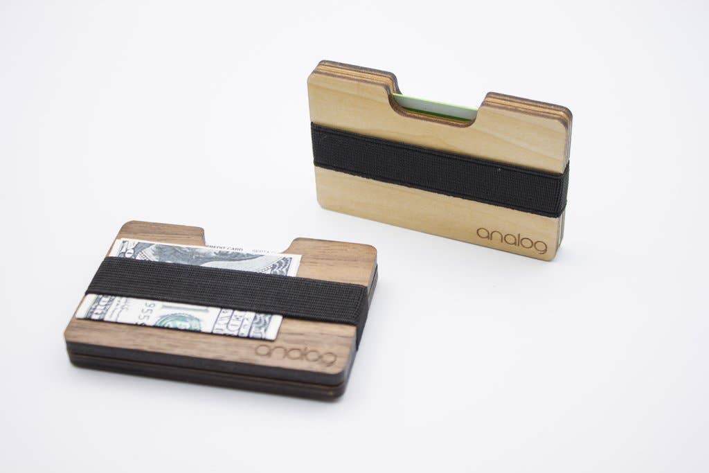 Analog Watch Co. - Wholesale Card Holder - Unisex - Birch & Walnut Wallet Card Holder Duo2