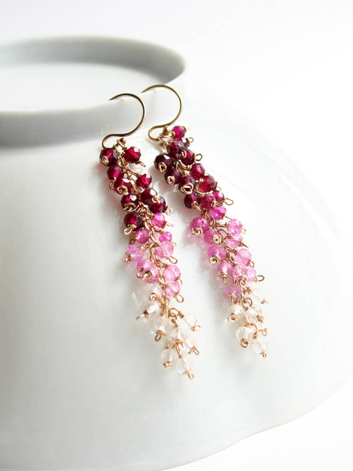 Pink Ombre Earrings | Pink Statement Earrings for wholesale by Laura Stark Designs