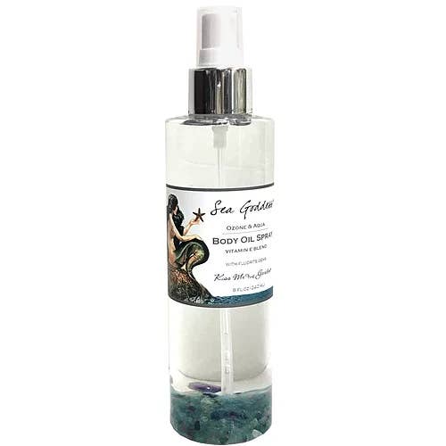 8 oz Sea Goddess Body Oil Spray for wholesale by Kiss Me in the Garden