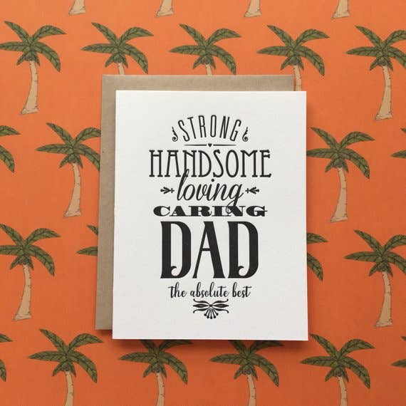 Sterke, knappe vader - boekdrukkaart voor wholesale door Lucky Bee Press