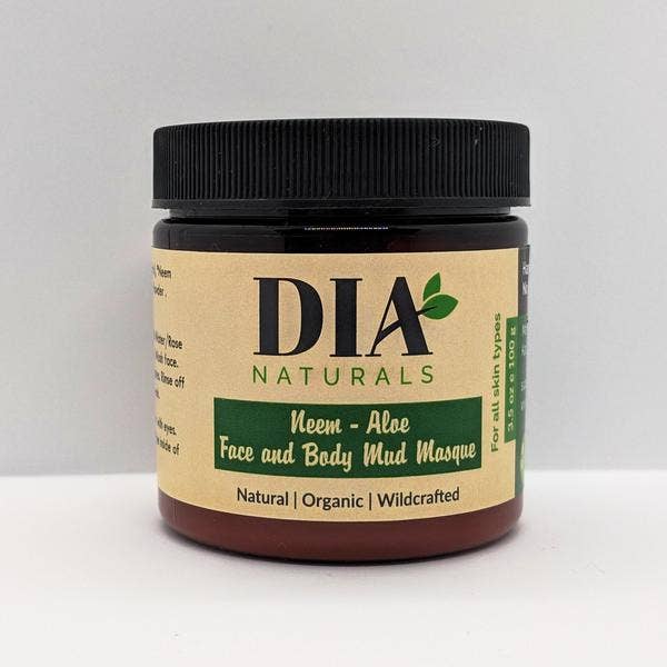 DIA NATURALS - Wholesale Skincare Face Mask - Organic Neem - Aloe Face and Body Mud Masque 3.5oz/100grams0