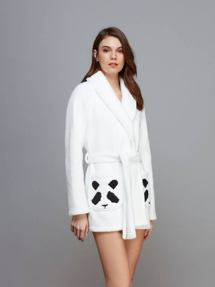 Panda Printed Robe for wholesale by MOOD PJMS