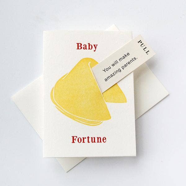 Amazing Parents Fortune - Letterpress Baby Congrats Card for wholesale by Steel Petal Press
